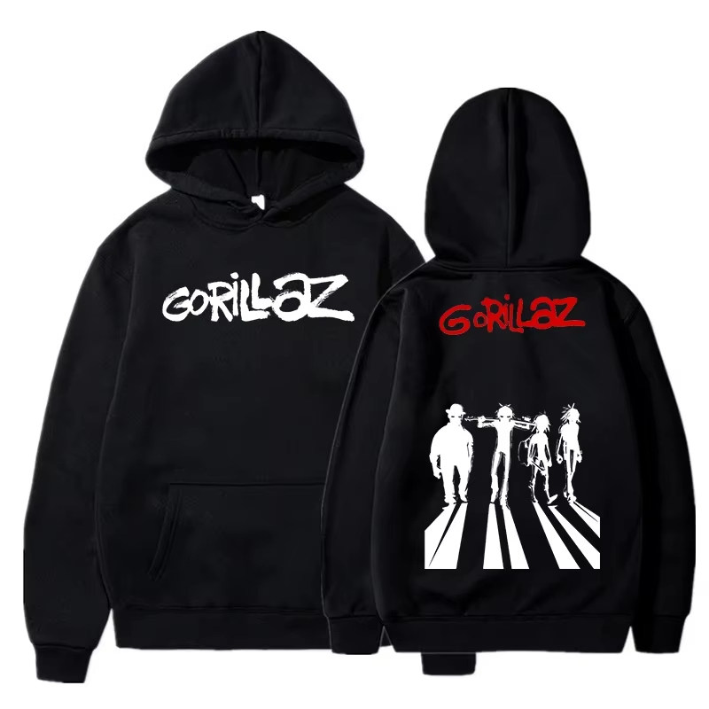 Anime Merch Shopping - Sudadera Gráfica Gorillaz Vintage Lavada, Merch